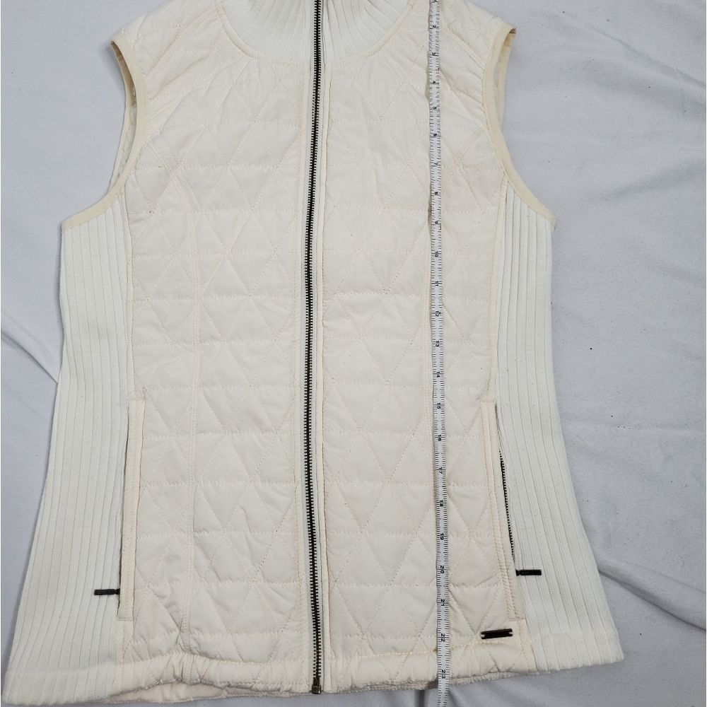 PRANA white vest quilted winter diva polyester sherpa lining S - Picture 12 of 14